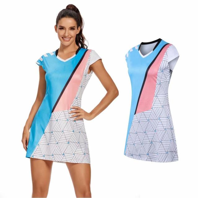 Tennis Sports Dress, Women's Badminton Clothing With Safety Shorts