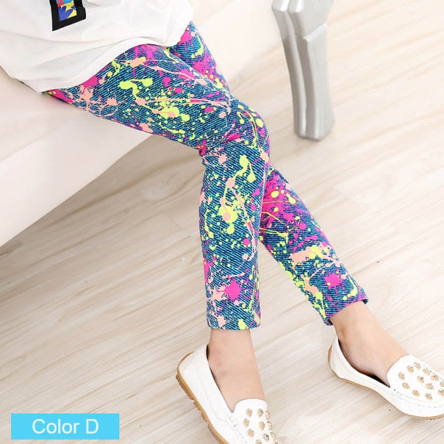 Cute Baby Girls Leggings Printing Flower Legging Infantil Para